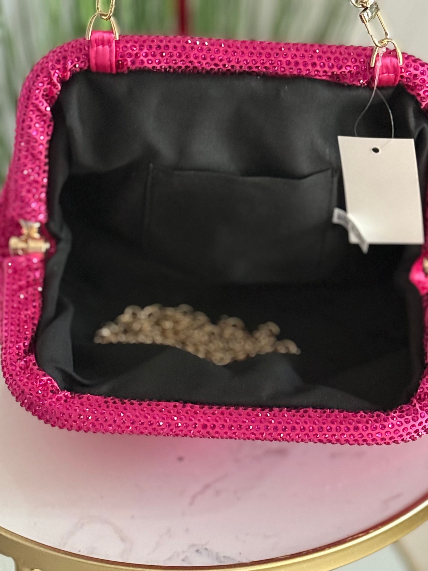 #319 Pink Luxe Rhinestone Clutch Bag