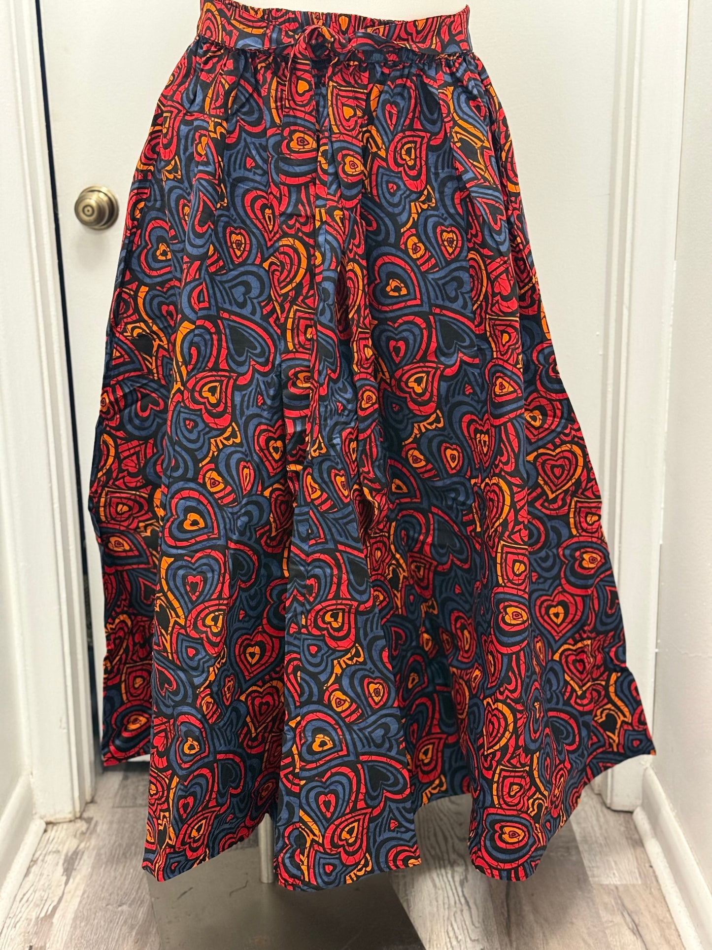 #38 Heart Print Maxi Skirt