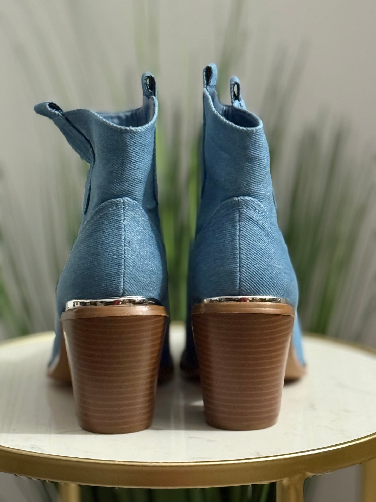#208 Denim Western Boot