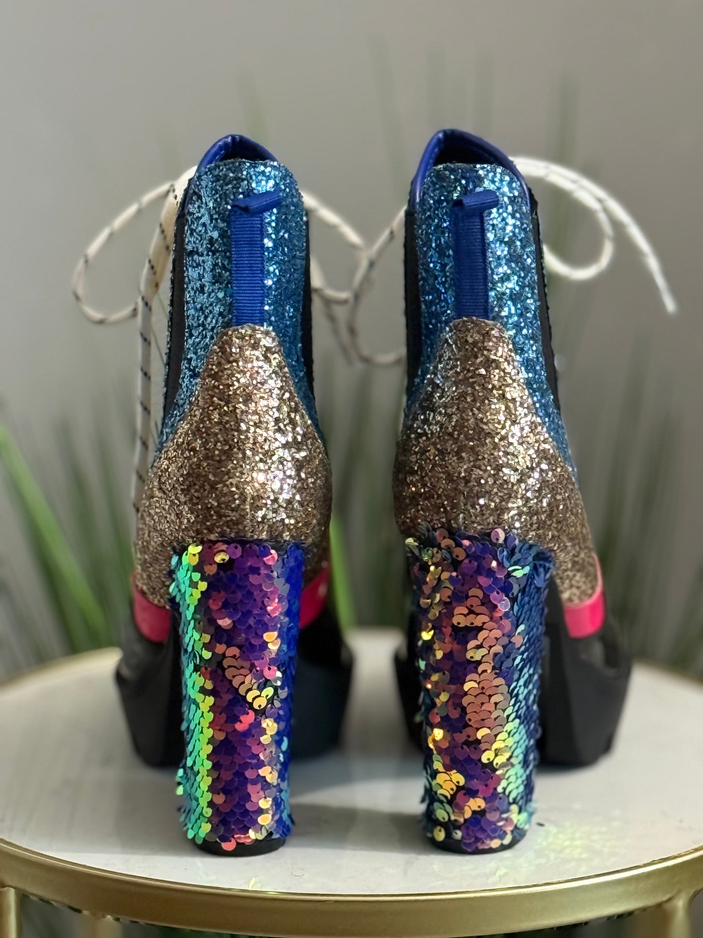 #245 Nell Glitter Combat Boots