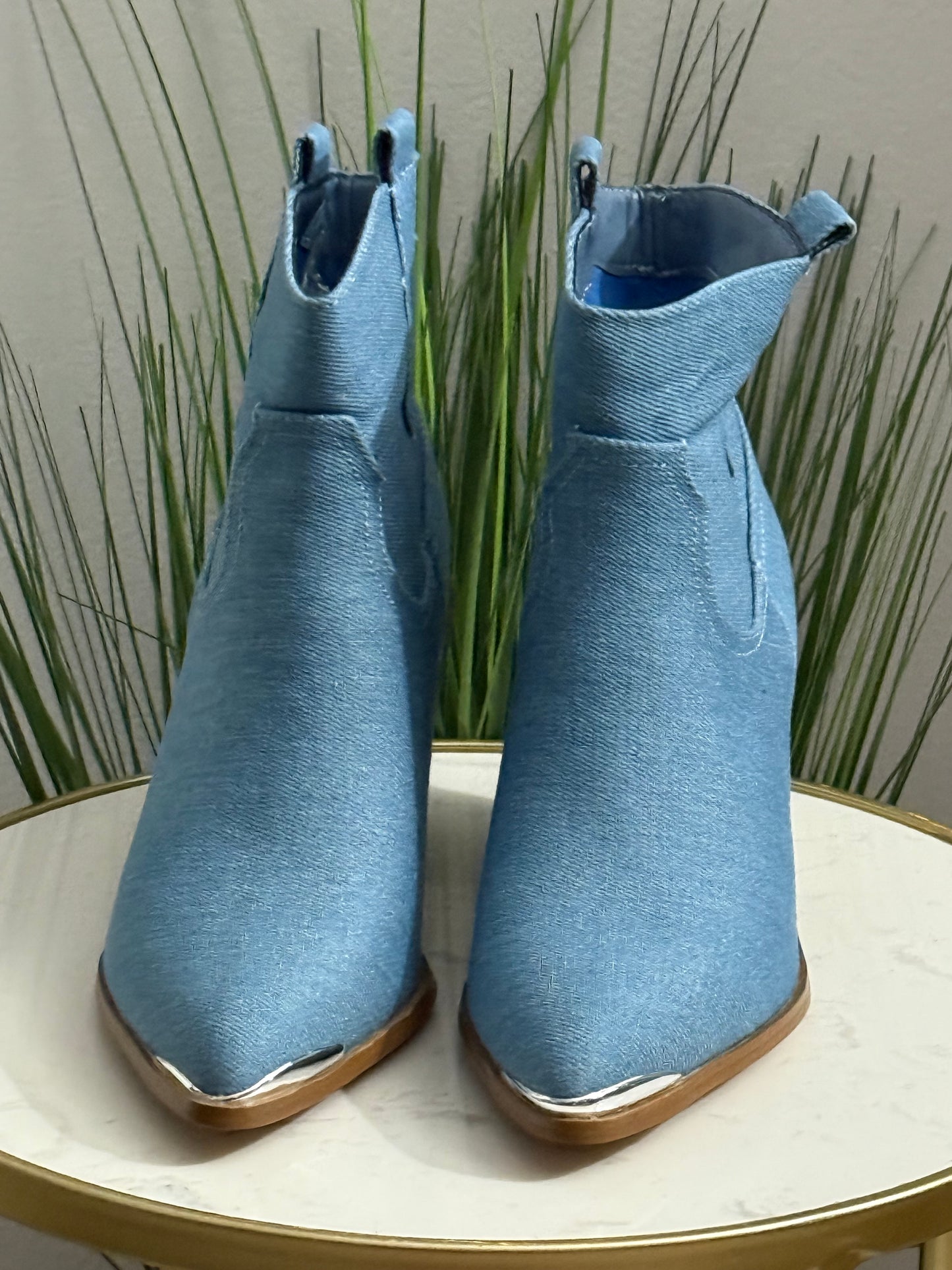 #208 Denim Western Boot