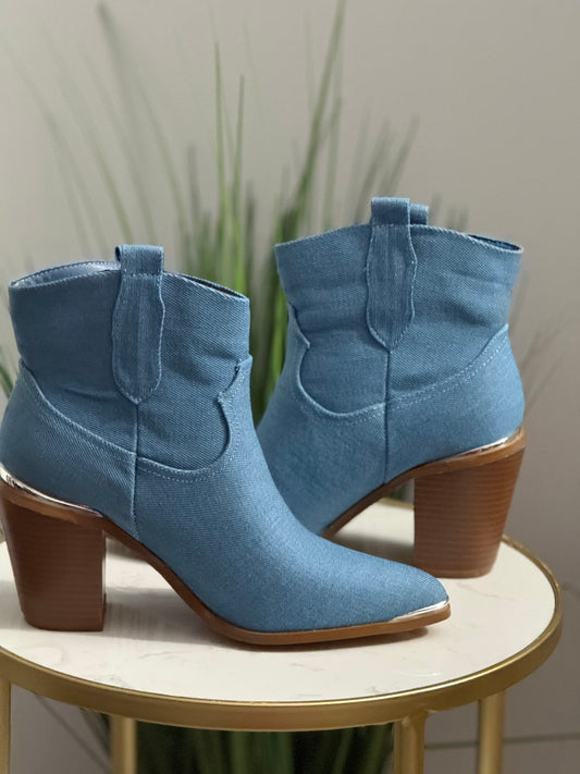 #208 Denim Western Boot