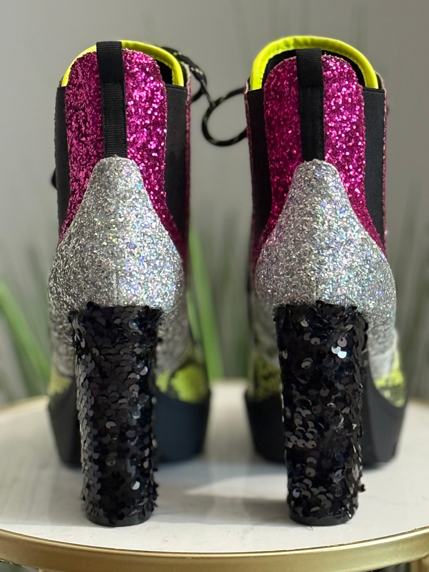 #247 Nell Glitter Combat Boot