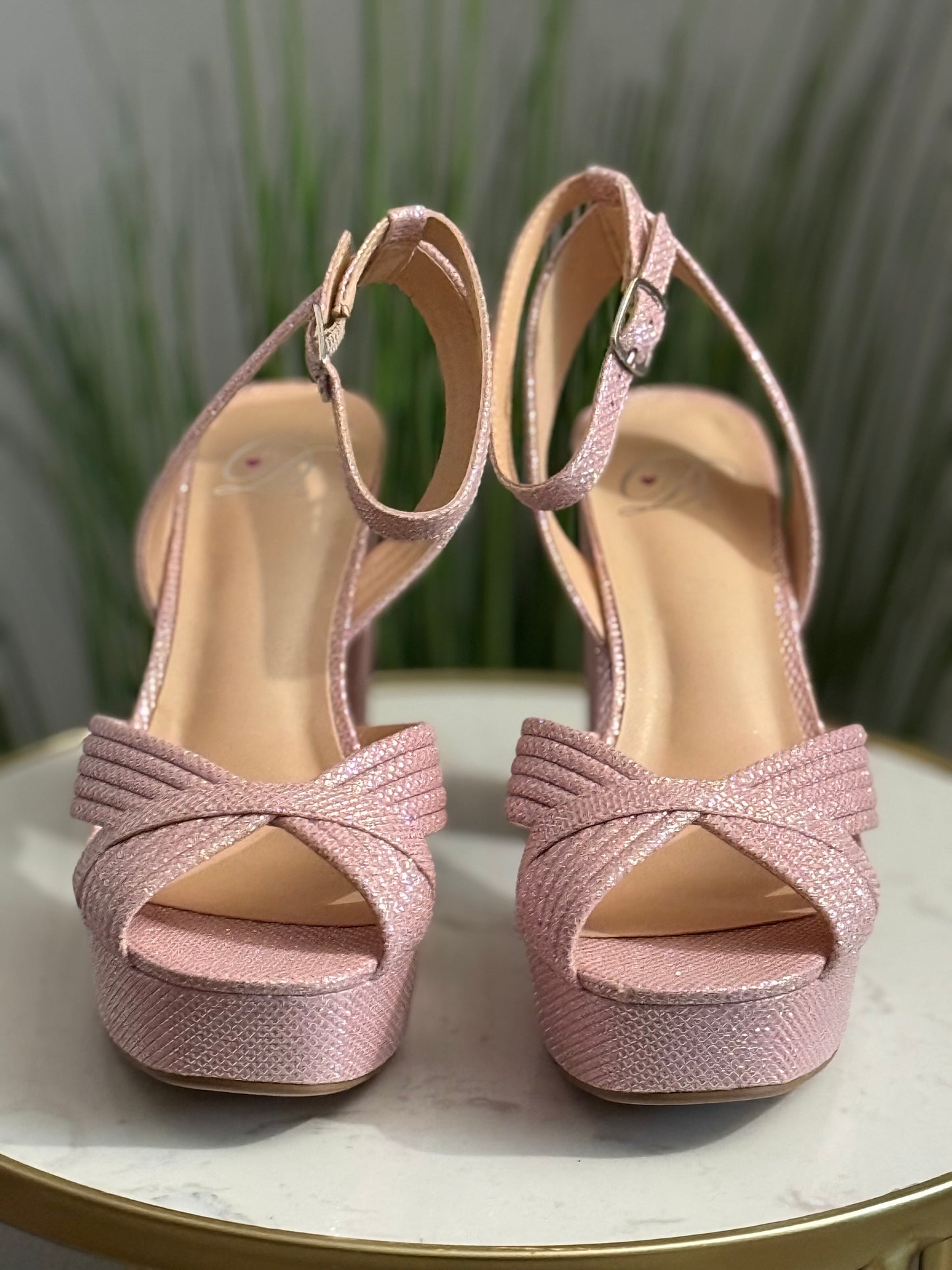 #336 Delilah Glitter Platform Heels