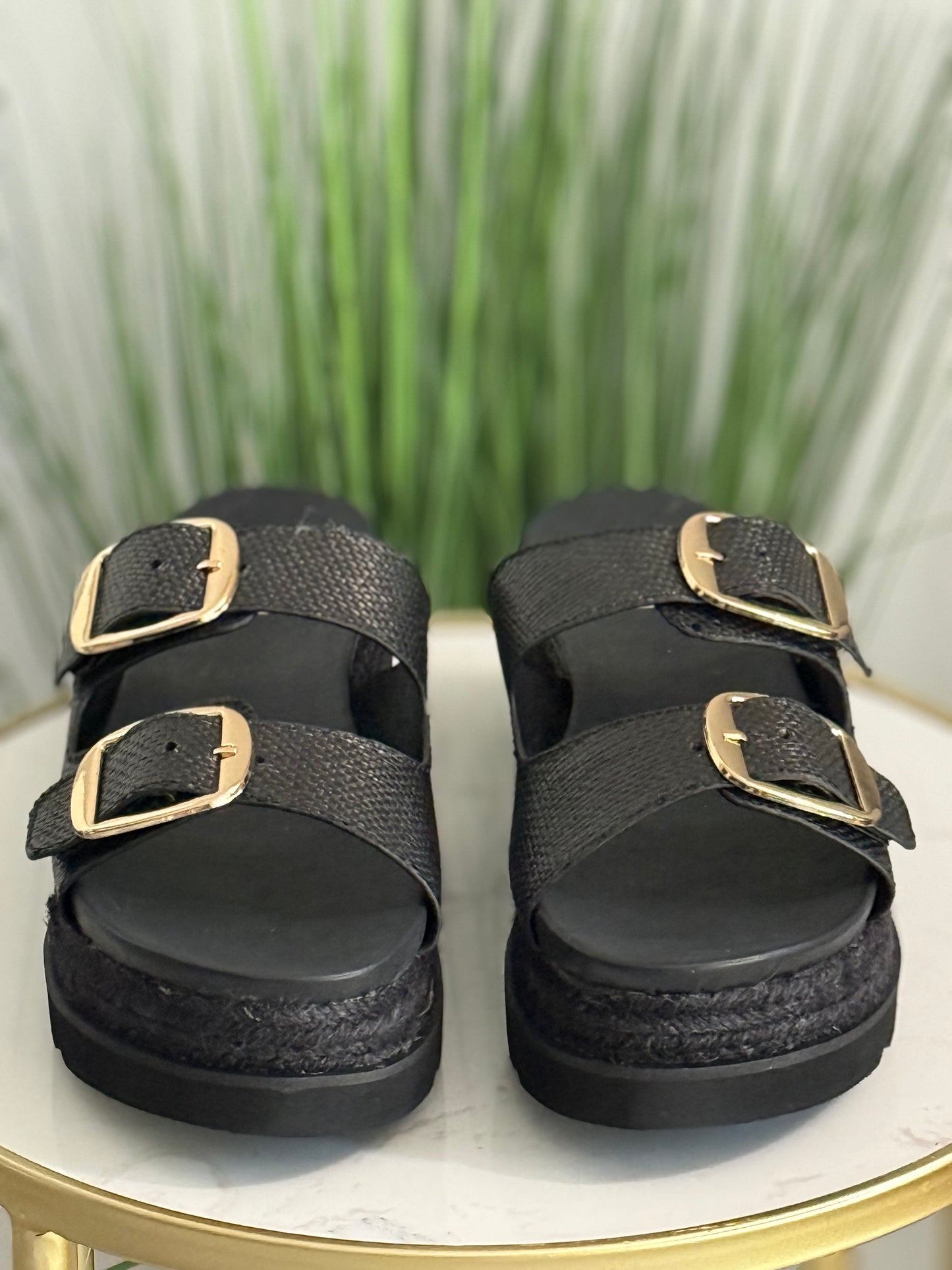 #270 Double Buckle Platform Sandals