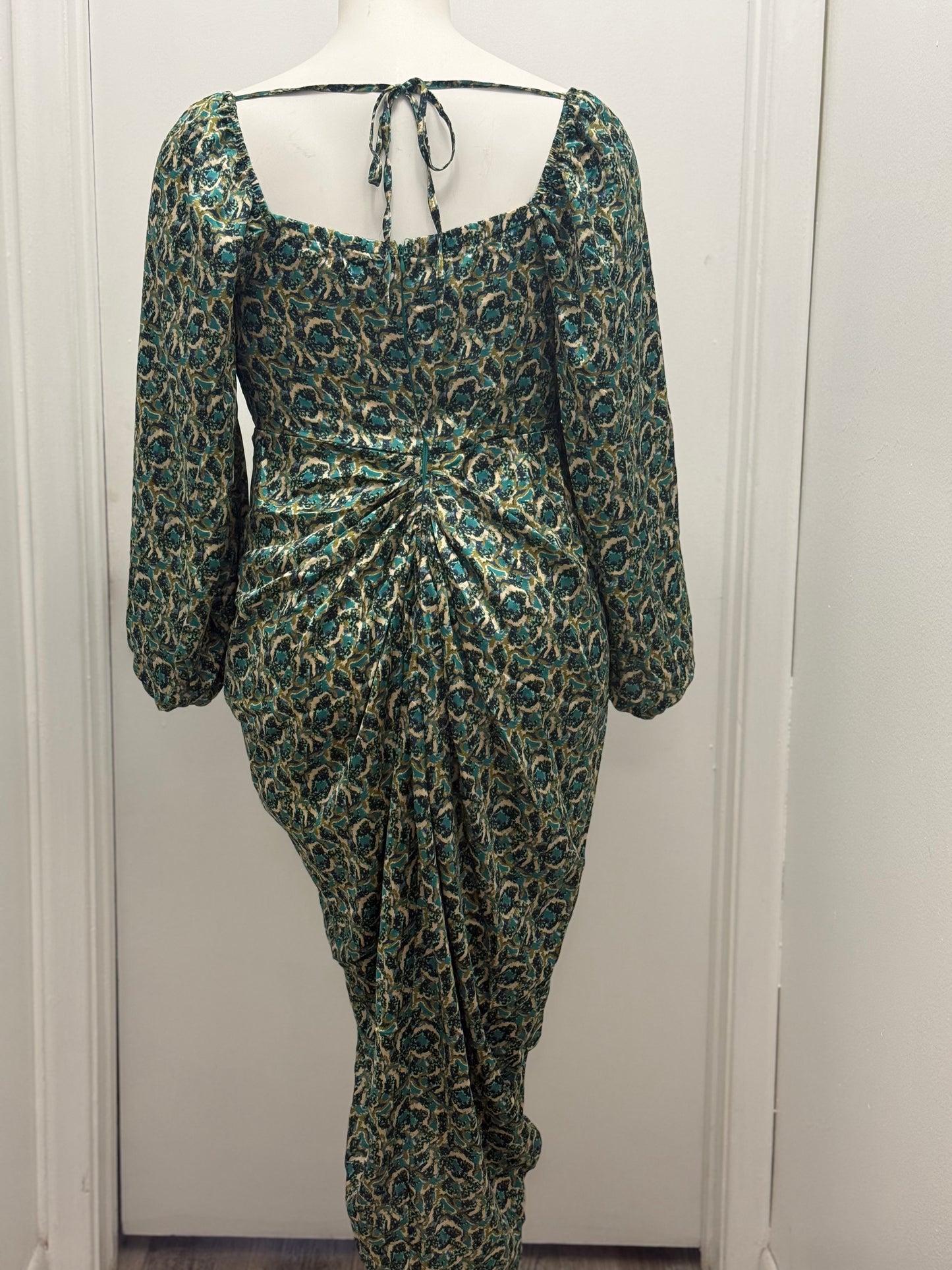 #25 Teal Tulip Ruched Dress