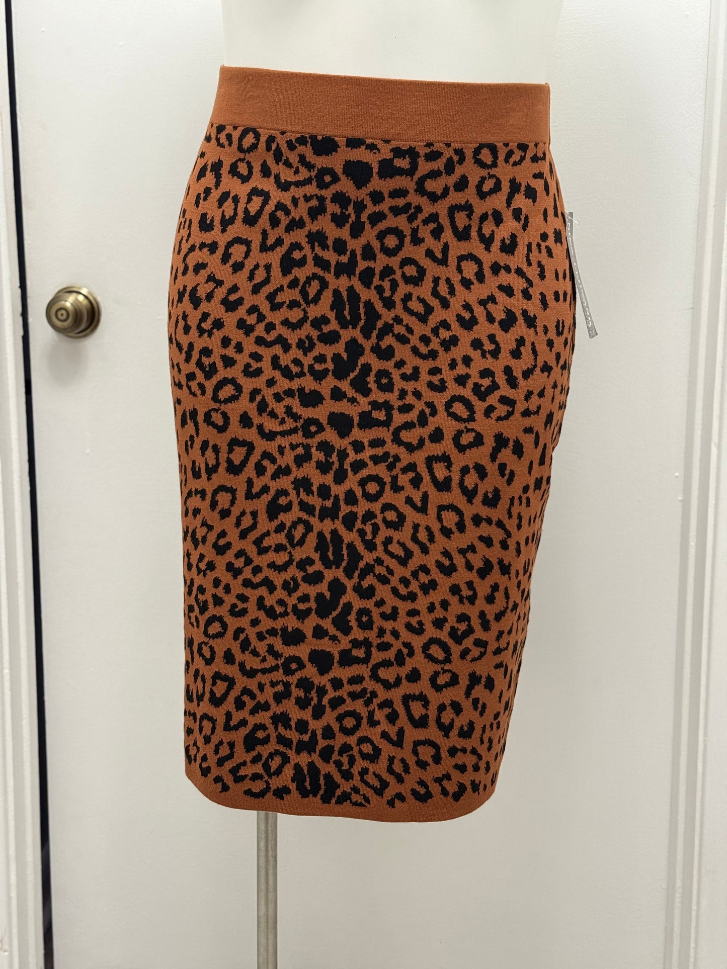 #86 leopard Knit Skirt