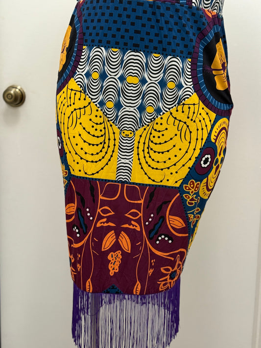 #73 Mix Print Pencil Skirt