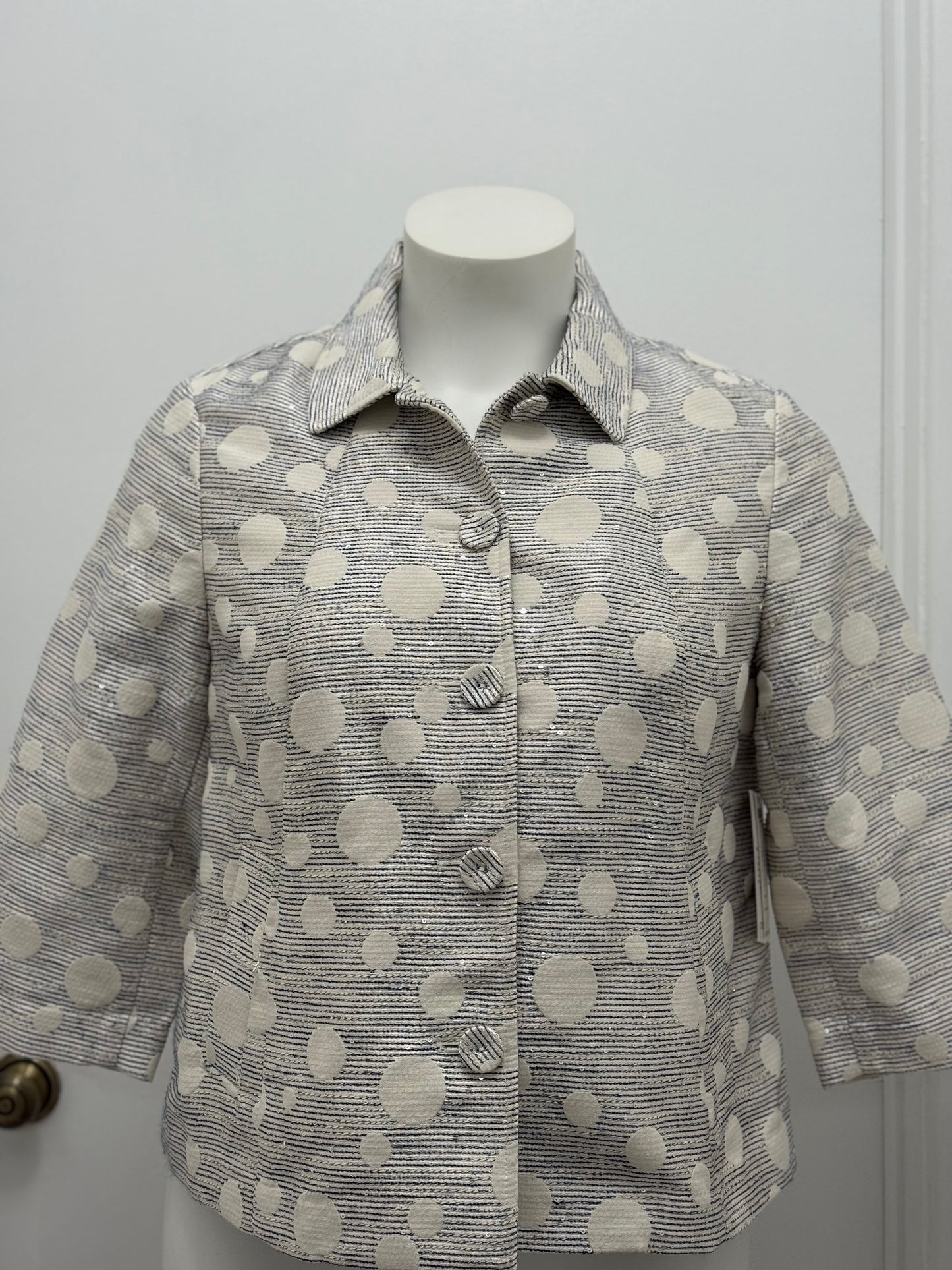 #14 Navy Stripe Sequin Jacket