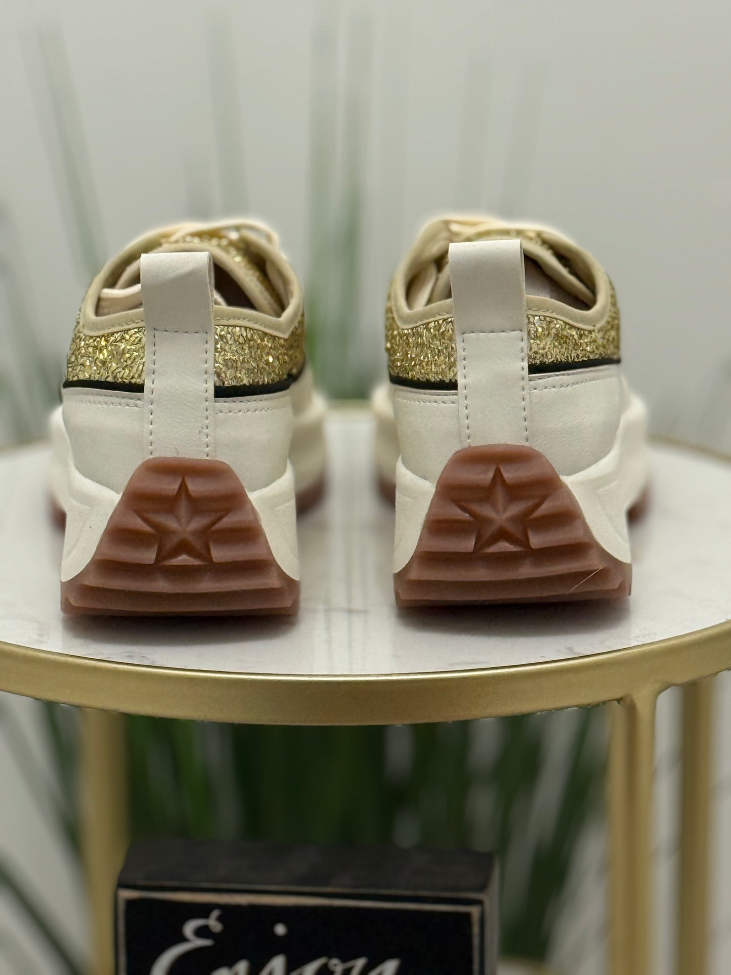 #101 Gold Sneakers (👀size recommendations)