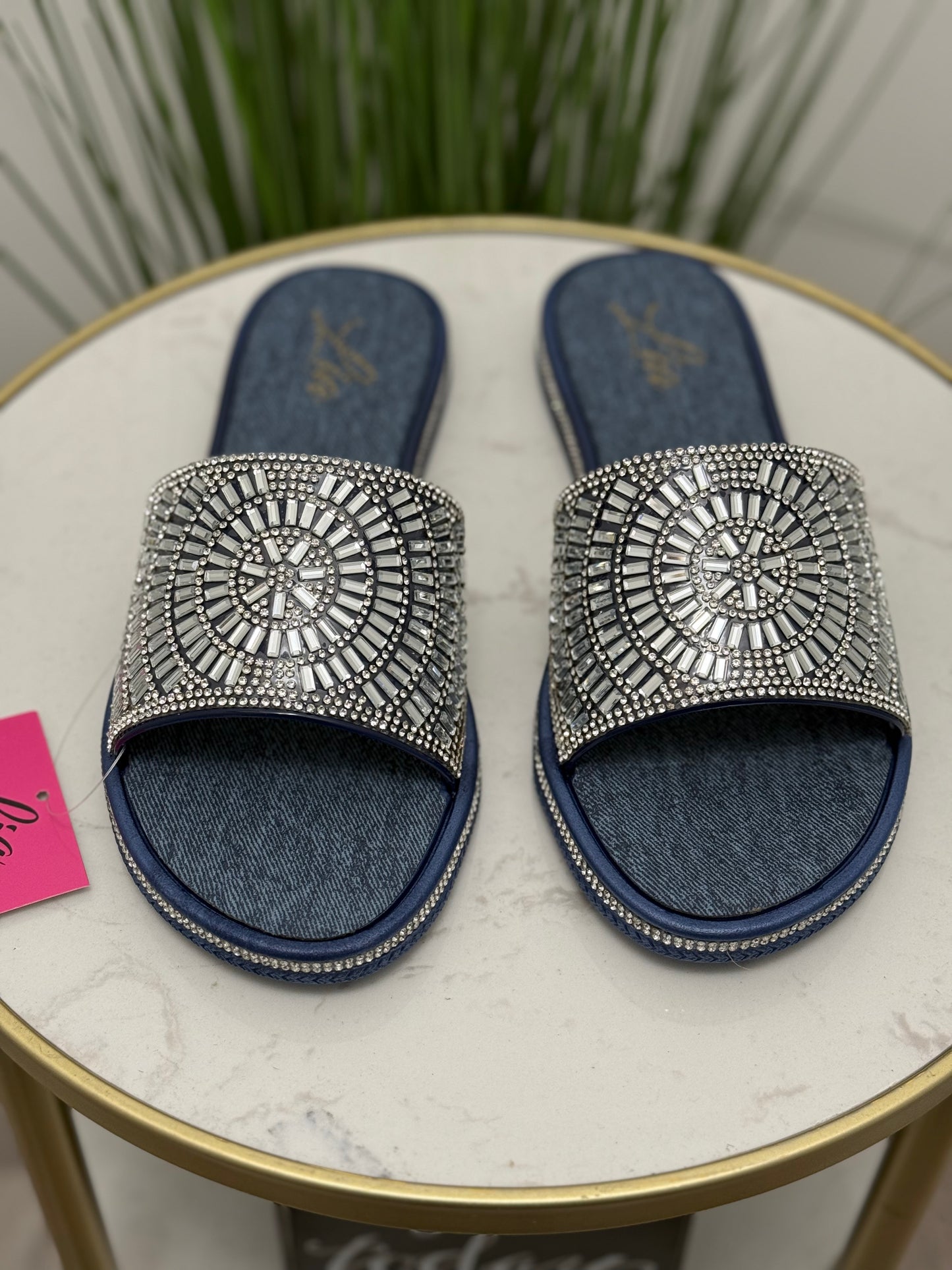 #368 Lia Denim & Diamond Sandal