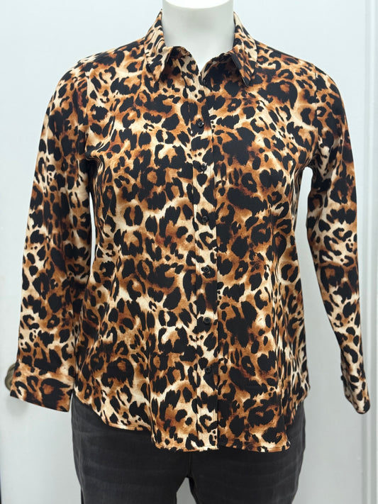 #156 Leopard Button Up