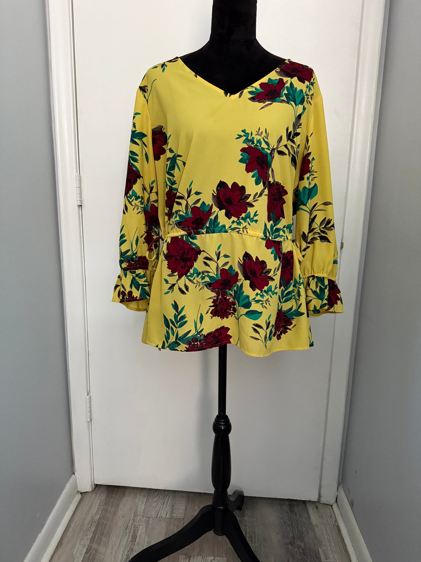 #116 Rose Peplum Top