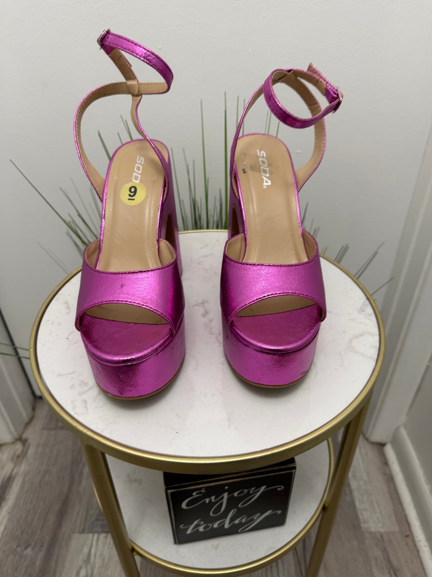#190 Metallic Pink Platforms