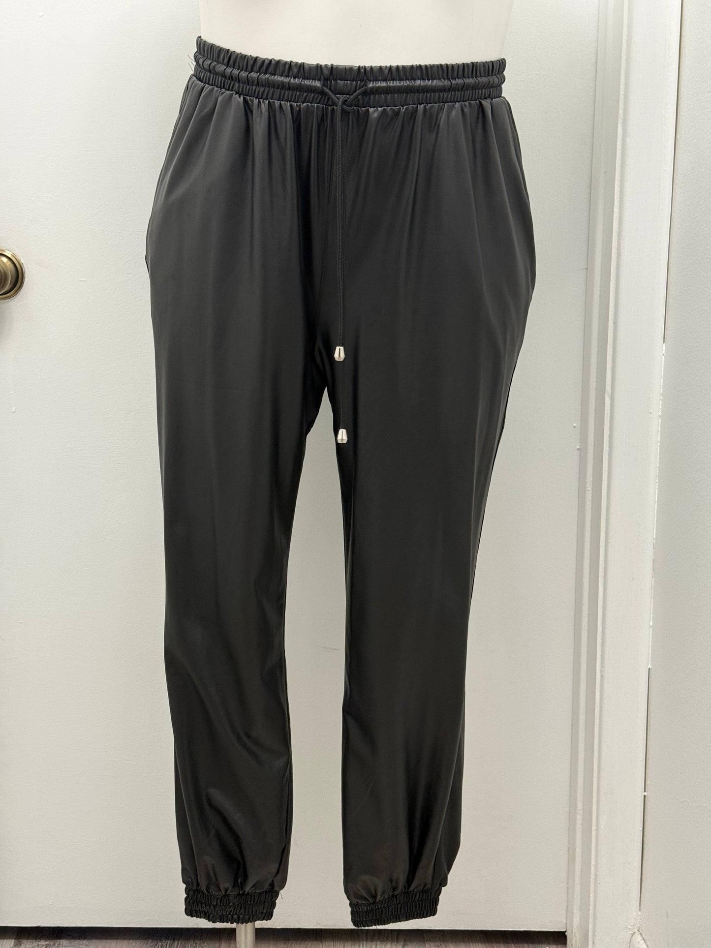 #79 Faux Leather Joggers