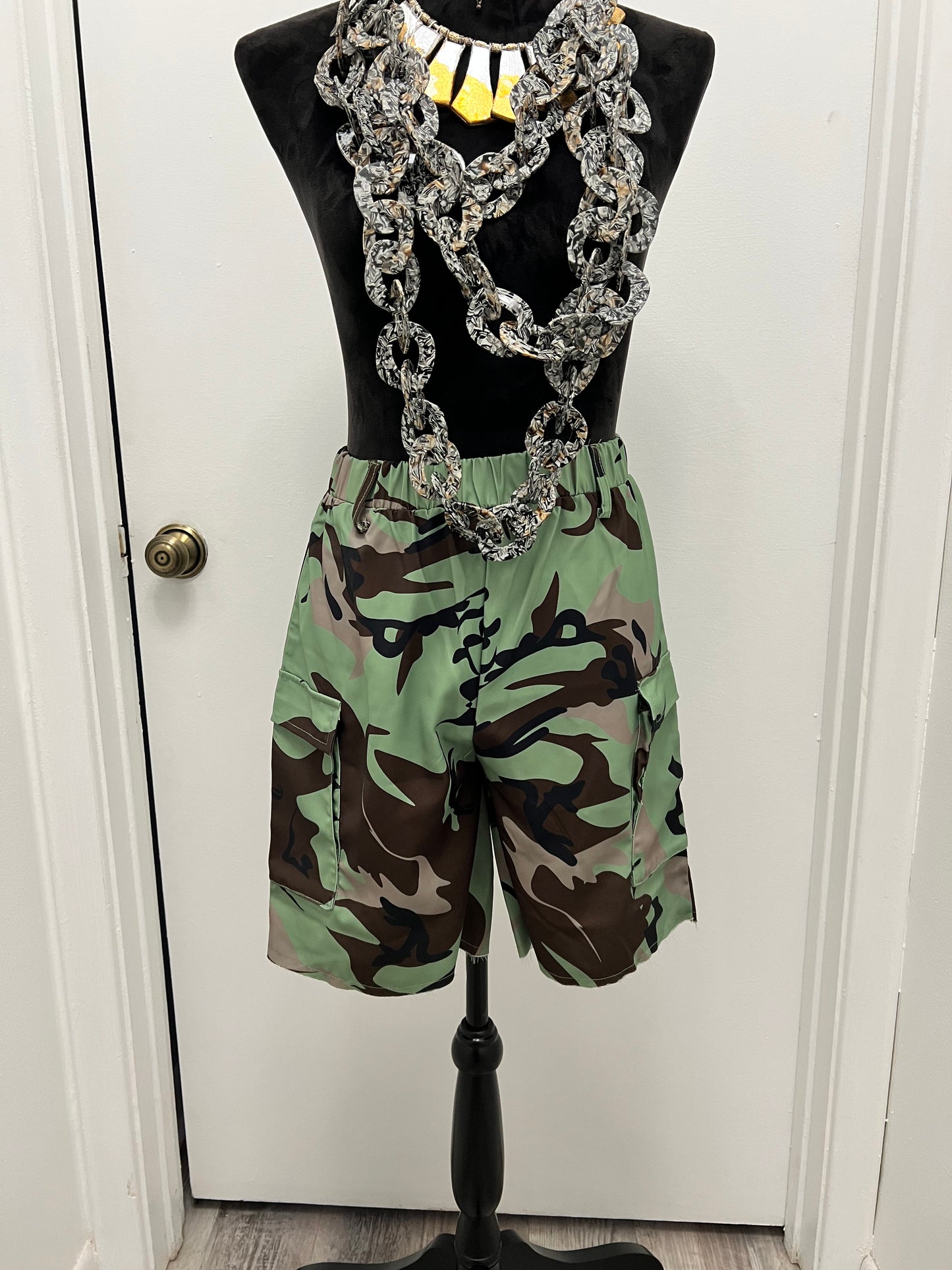 Camo Raw Edge Cargo Shorts