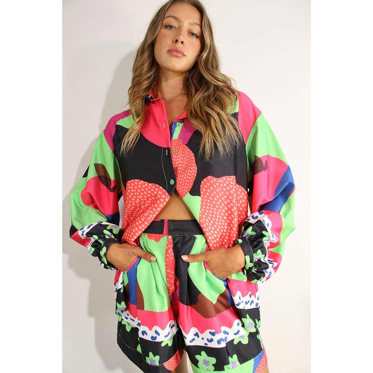 Abstract Summer Short Set