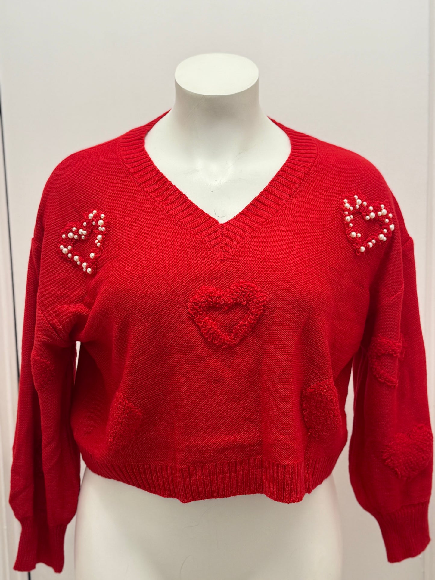 #198 Heart & Pearl Sweater