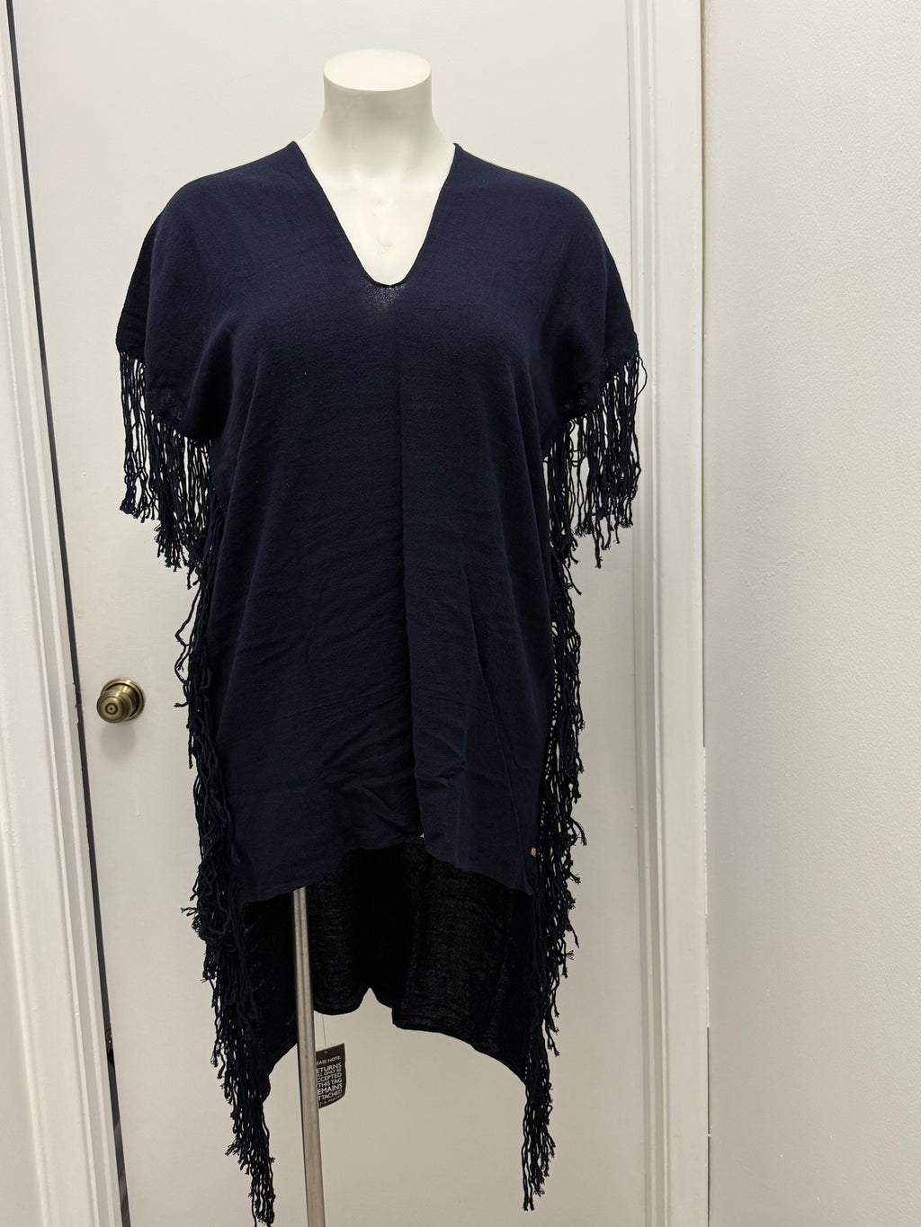 #21 Navy Fringe Resort Kaftan