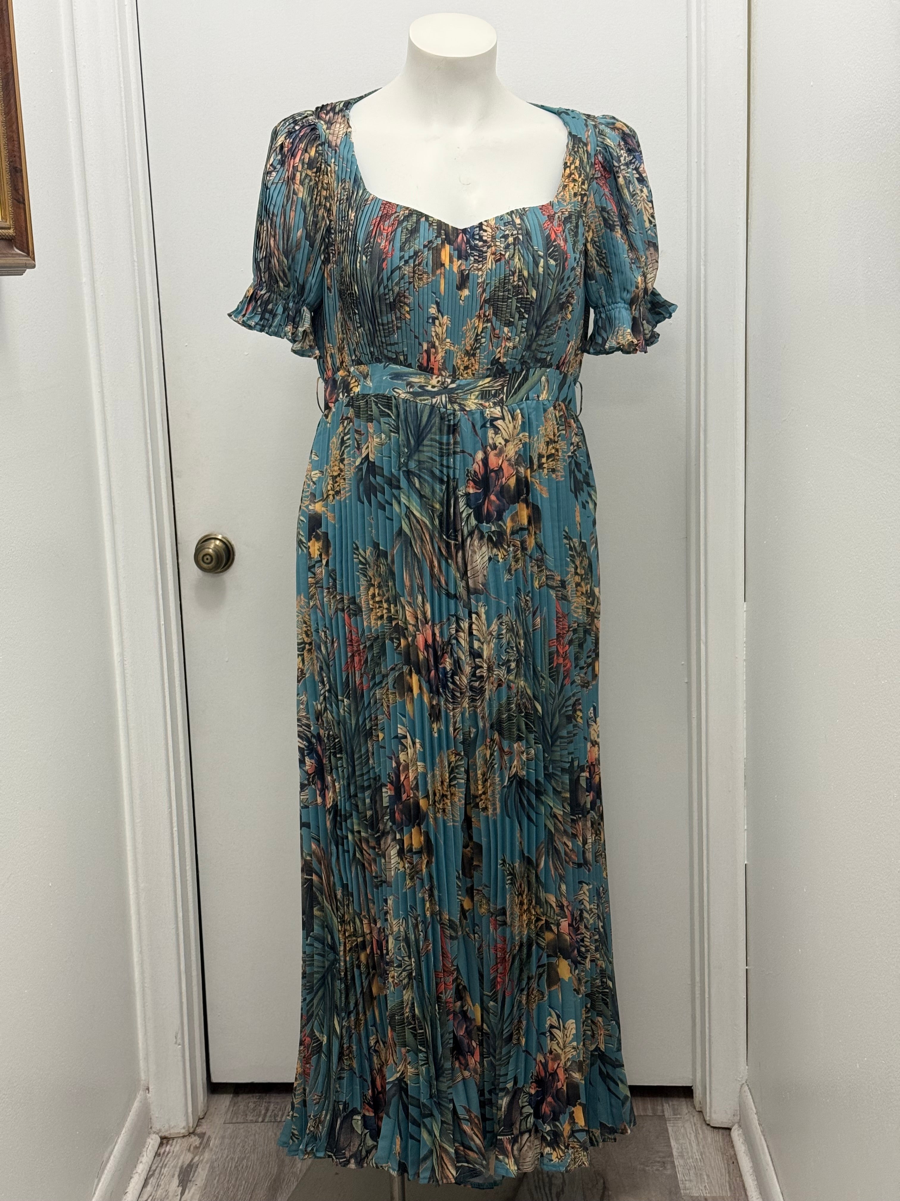 #152 Tropical Pleated Jumpsuit