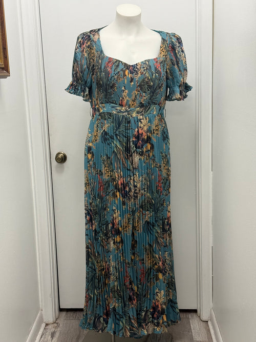 #152 Tropical Pleated Jumpsuit