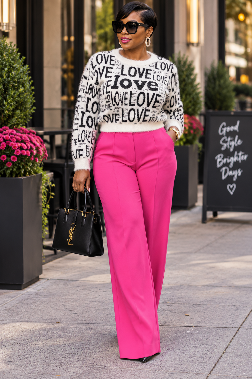 LOVE Fuzzy Cropped Sweater#146 OSFM (L)