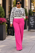 LOVE Fuzzy Cropped Sweater#146 OSFM (L)
