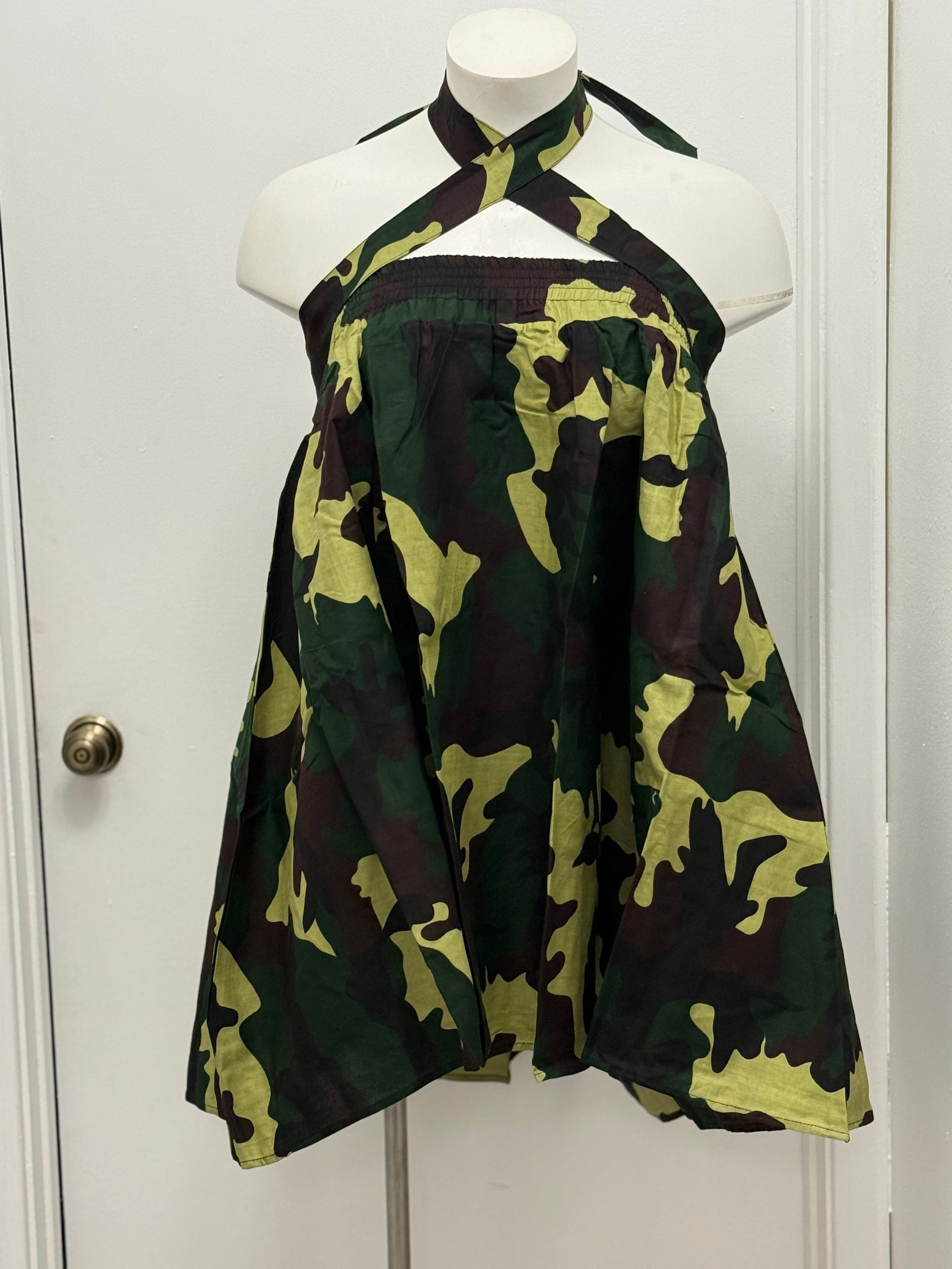 #195 Camo Midi Skirt
