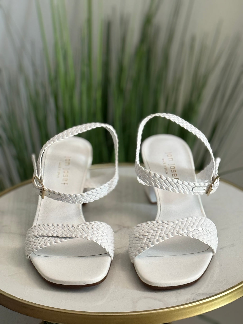 #251 Braided Woven Block Heel Sandals