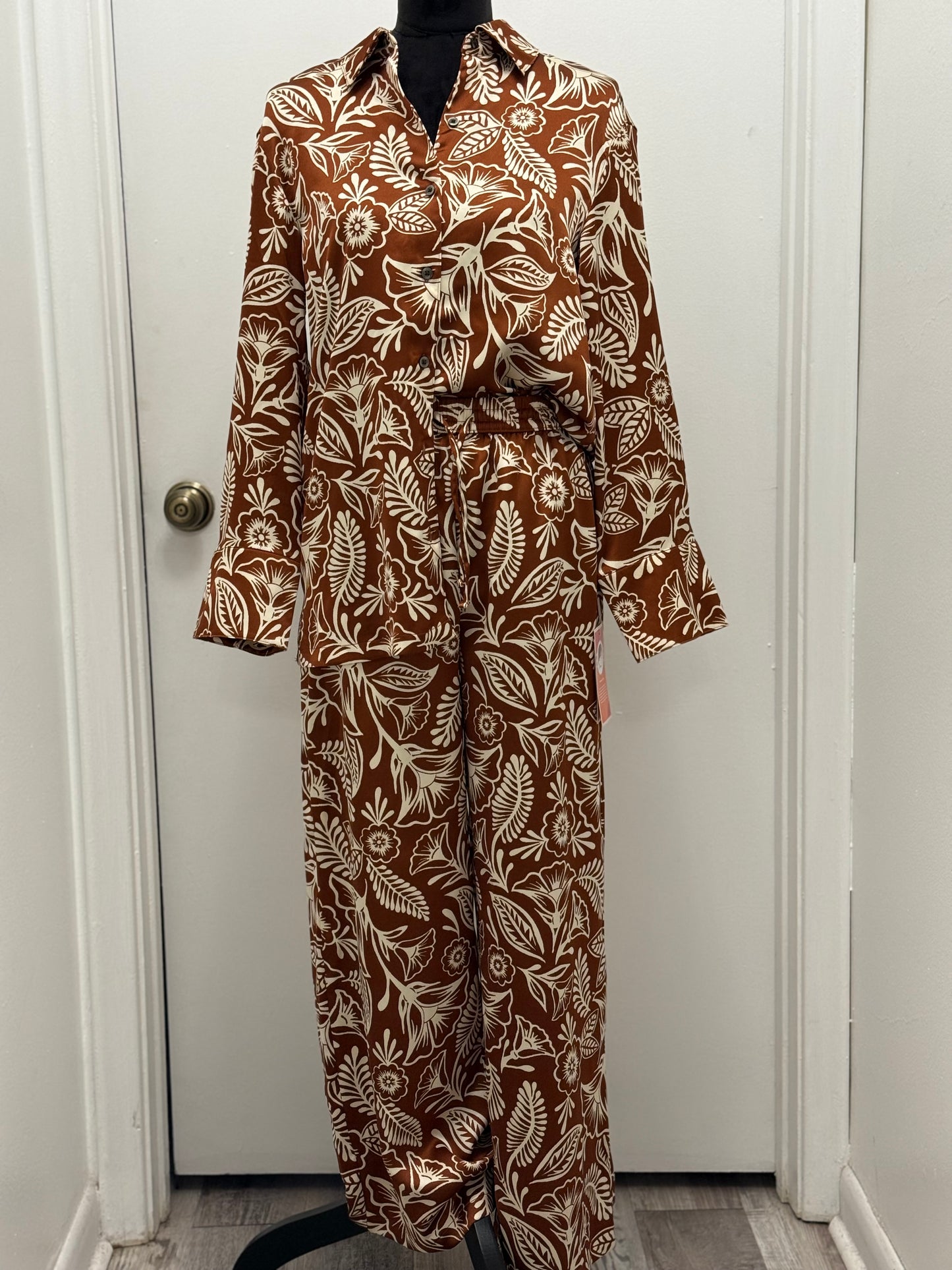 #69 Fall Satin Pant Set