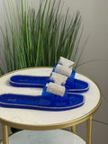 #284 Rhinestone Bow Jelly Slide Sandals