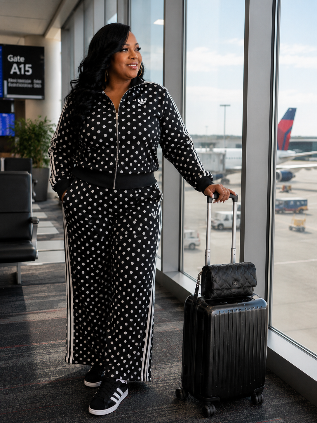 Black/White Polka Dot Tracksuit