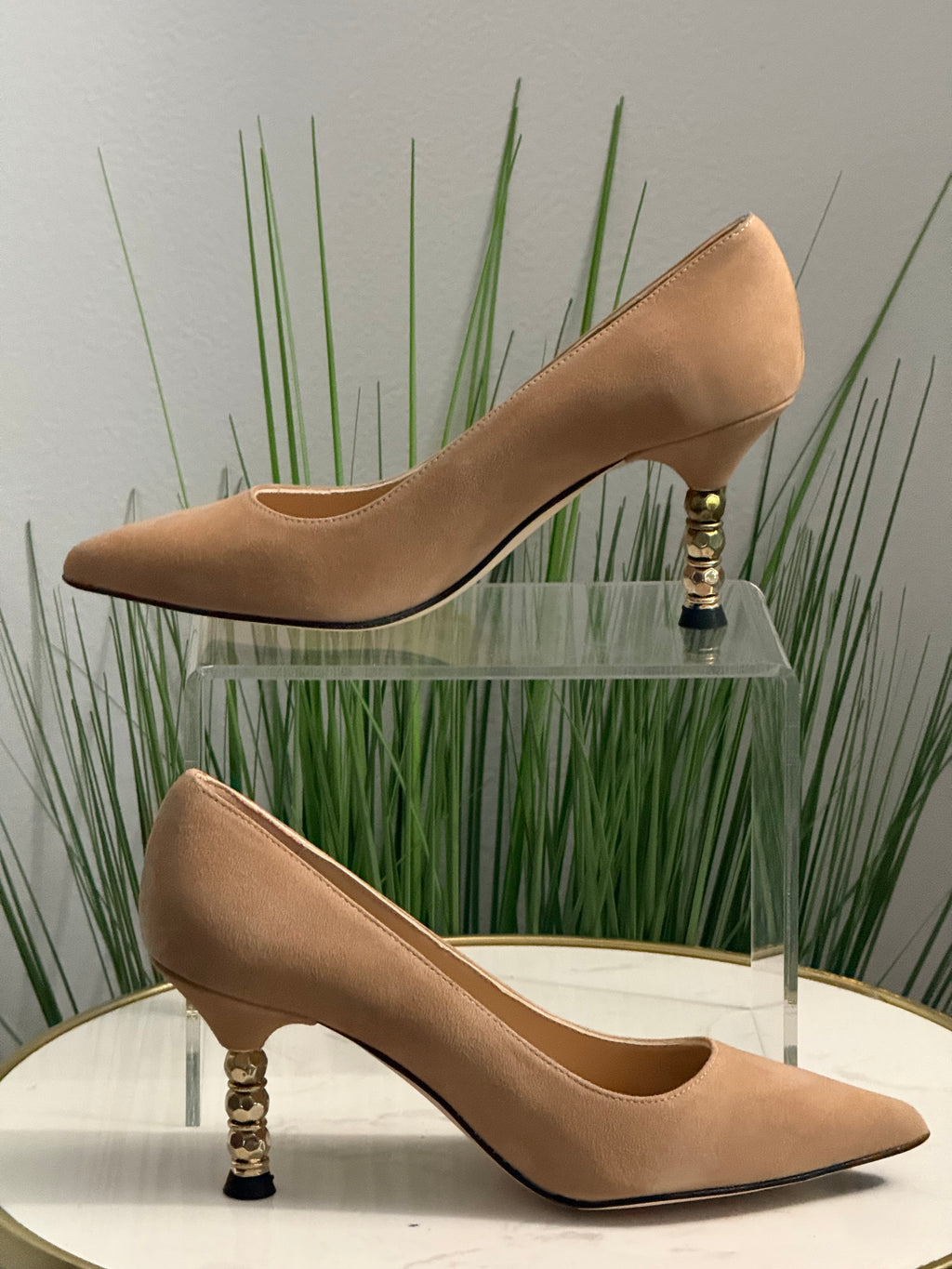 Nova Suede Sculptural Heel (2in)
