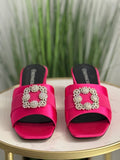 #257 Kay Satin Bling Kitten Heel (hot pink)