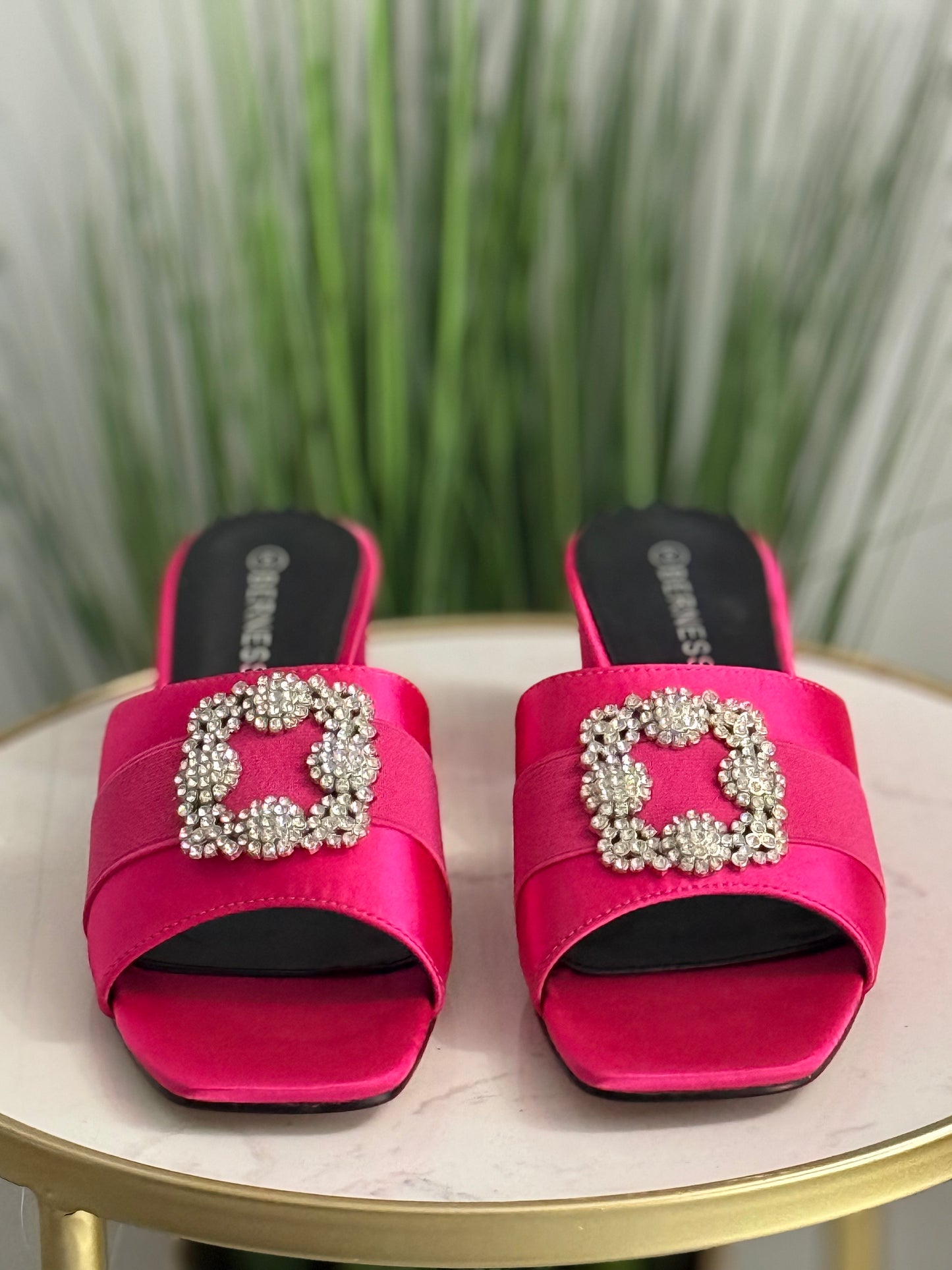 #257 Kay Satin Bling Kitten Heel (hot pink)