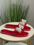 #283 Rhinestone Bow Jelly Slide Sandals