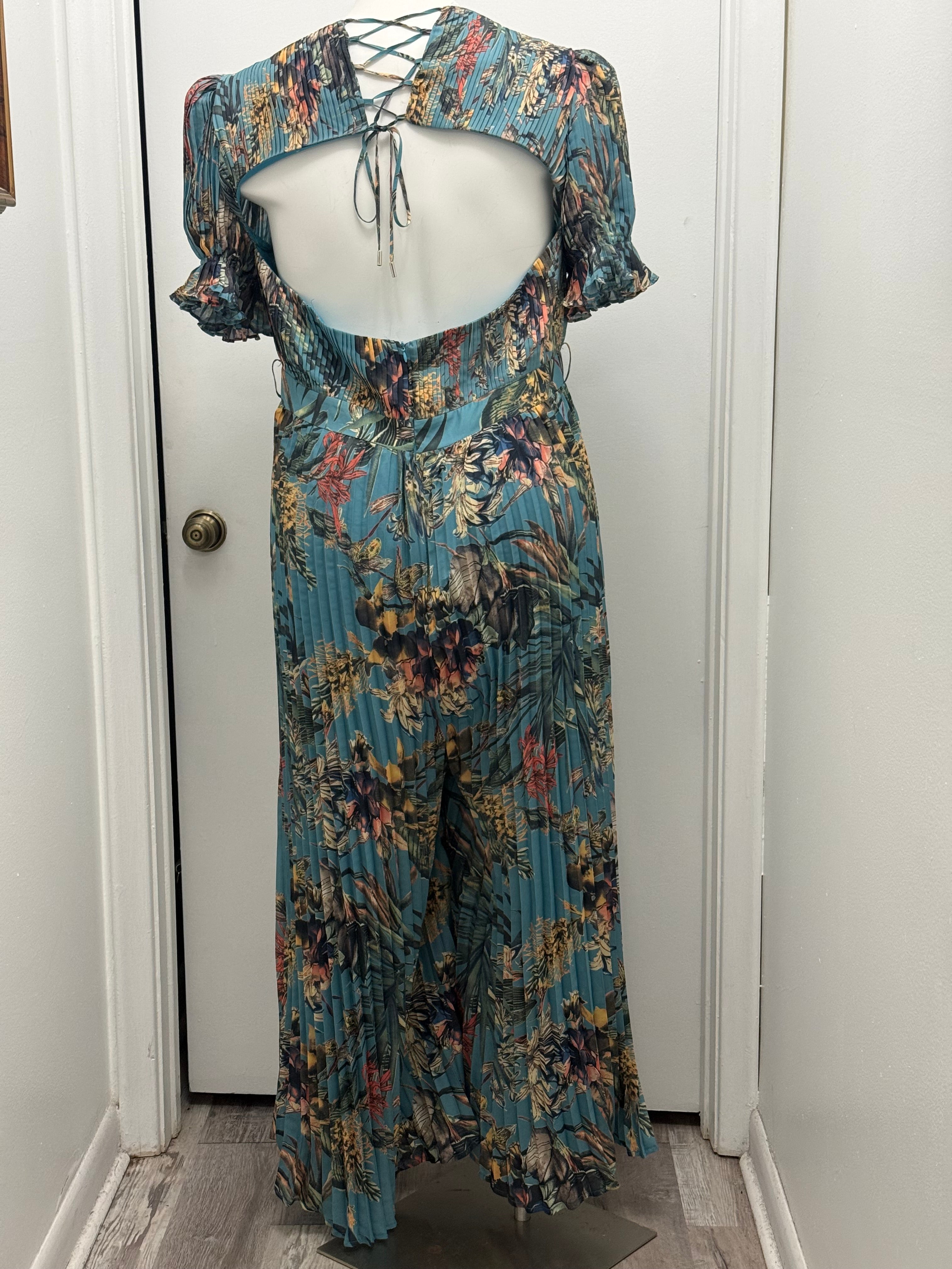 #152 Tropical Pleated Jumpsuit