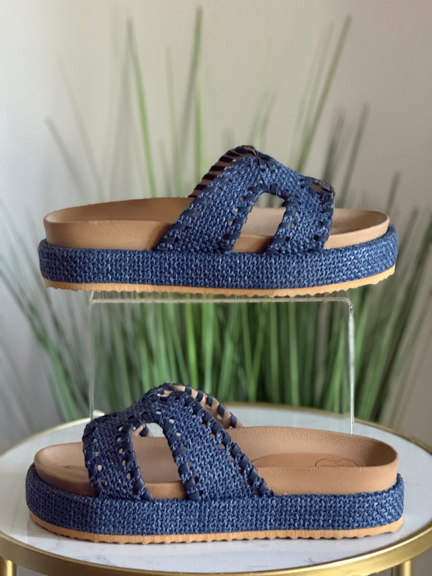 #224 Denim Platform Sandal