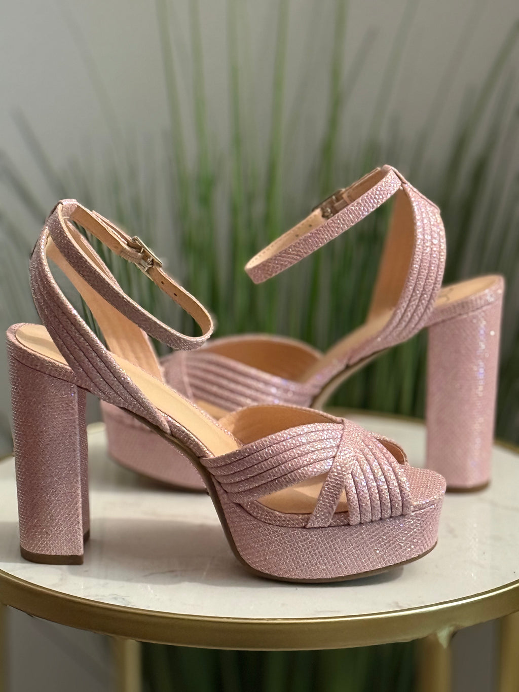 #215 Delilah Glitter Platform Heels