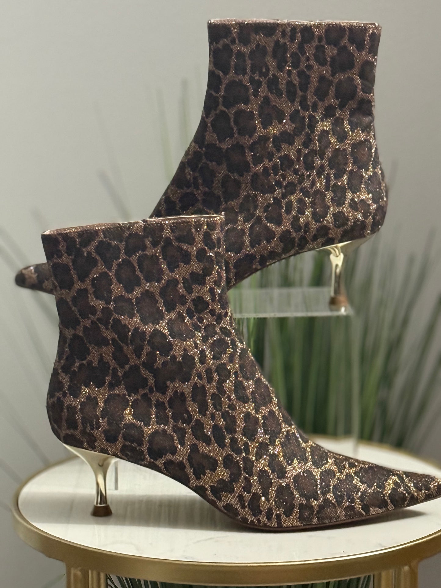 #233 Leopard Kitten Heel Boots
