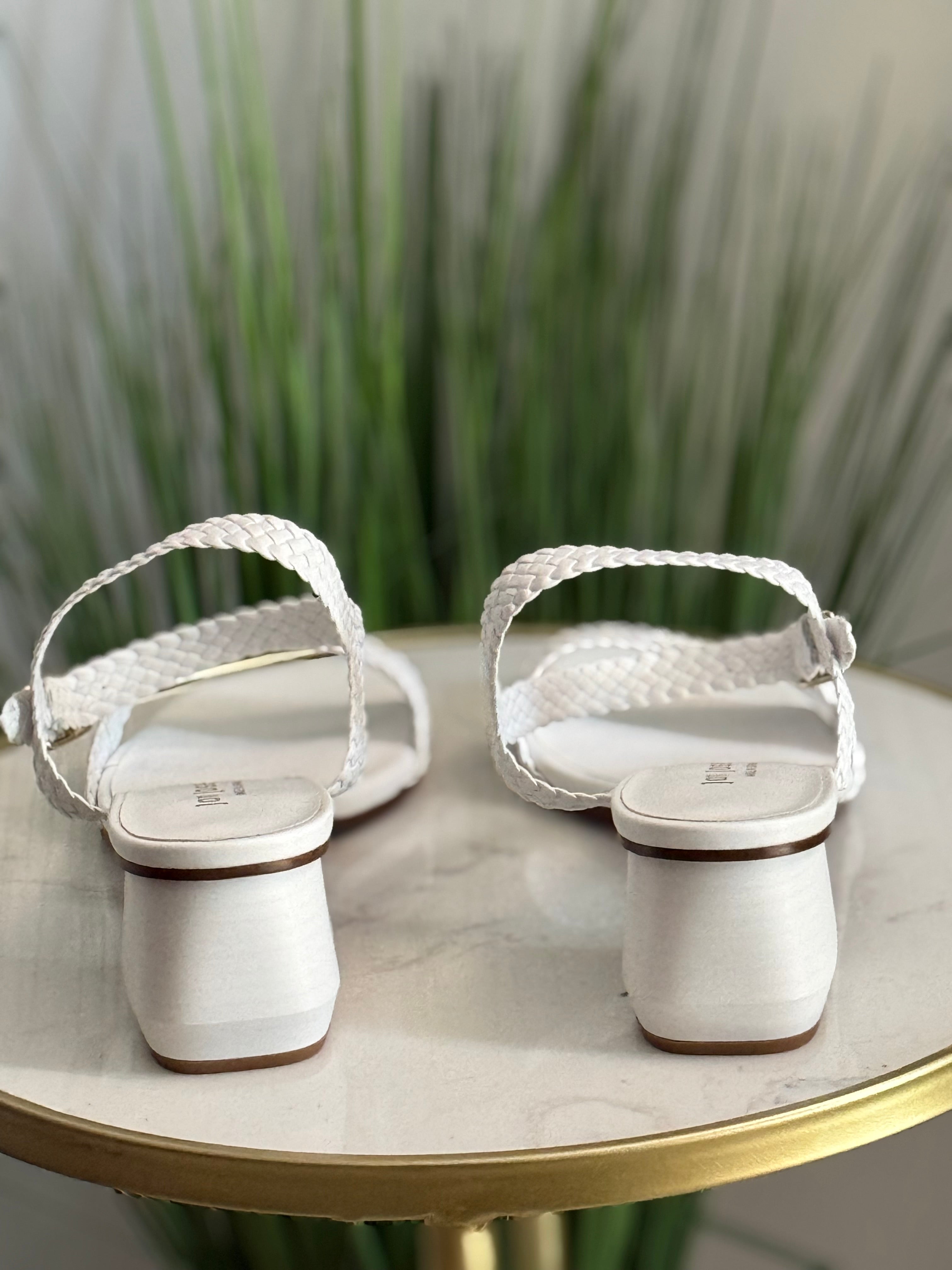 #251 Braided Woven Block Heel Sandals