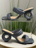 #263 Denim Circle Heel