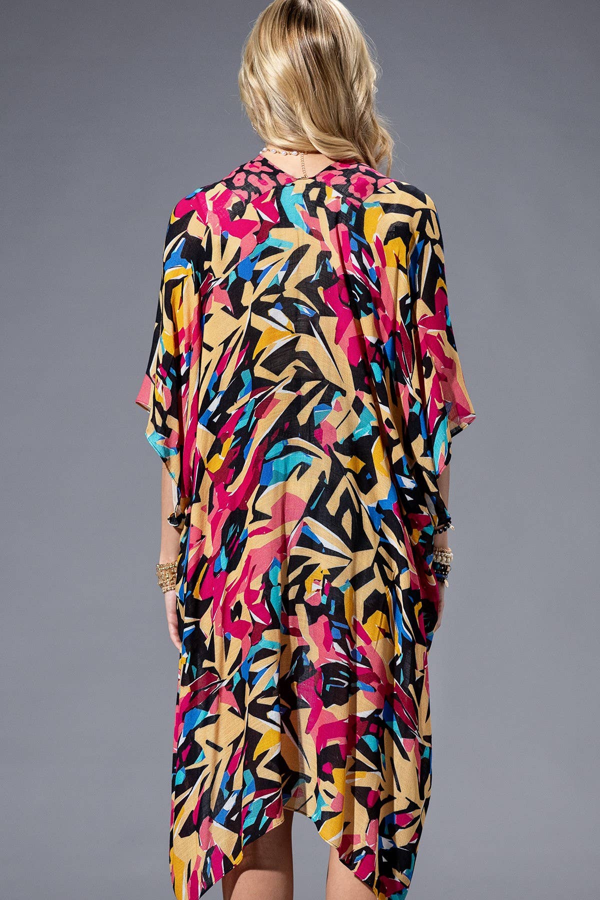 Abstract Multi Viscose Kimono: ABSTRACT MULTI