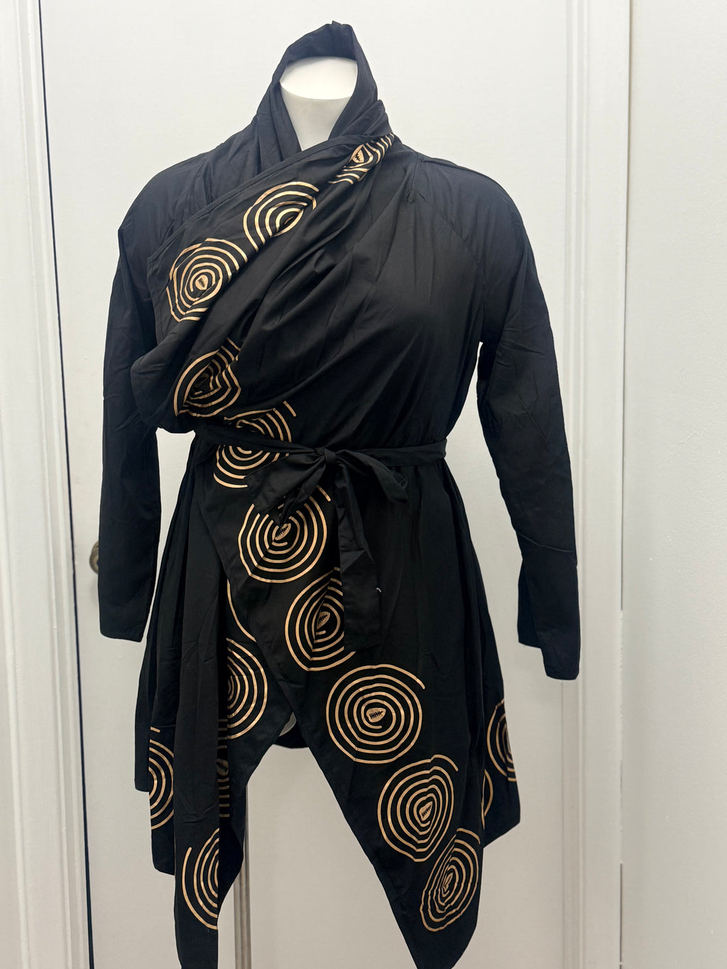 Metallic Swirl Print Wrap Jacket #195 (OSFM)