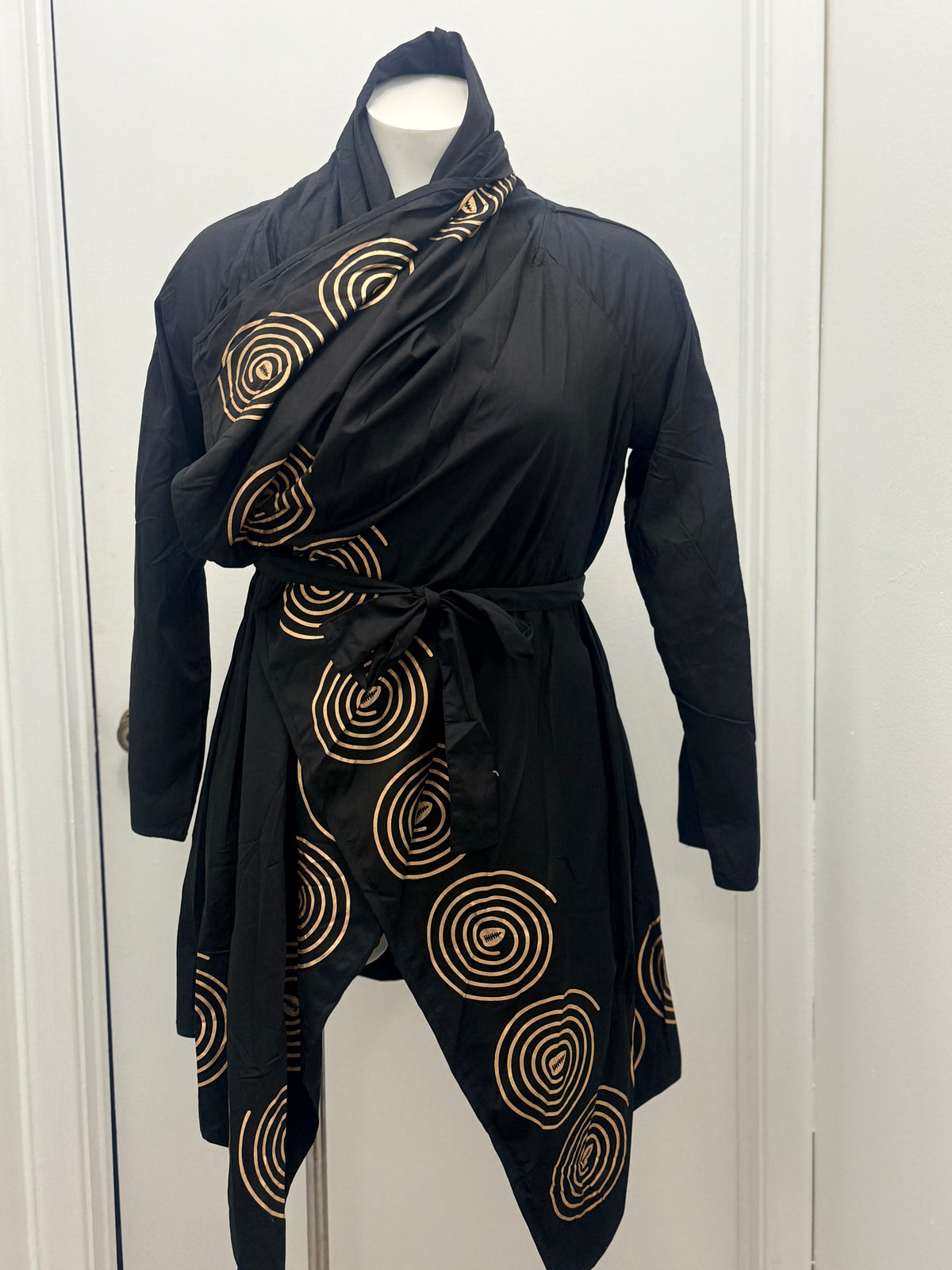 Metallic Swirl Print Wrap Jacket #195 (OSFM)