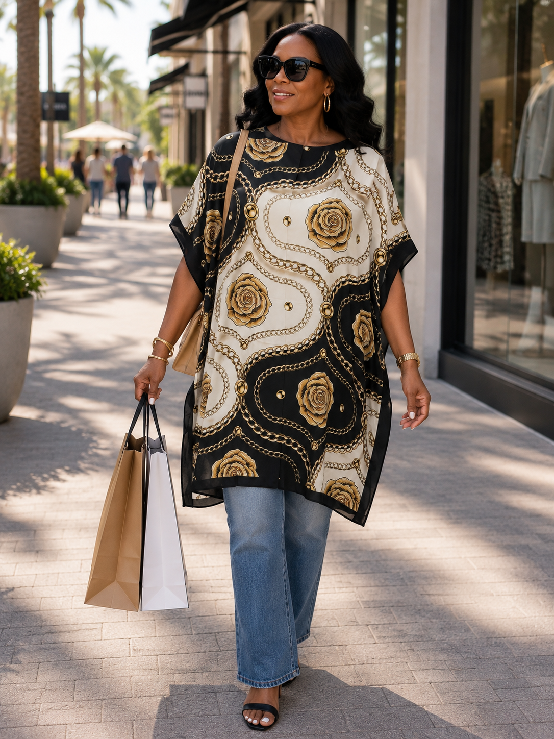 #13-6 Satin Kaftan Tunic Top/Dress