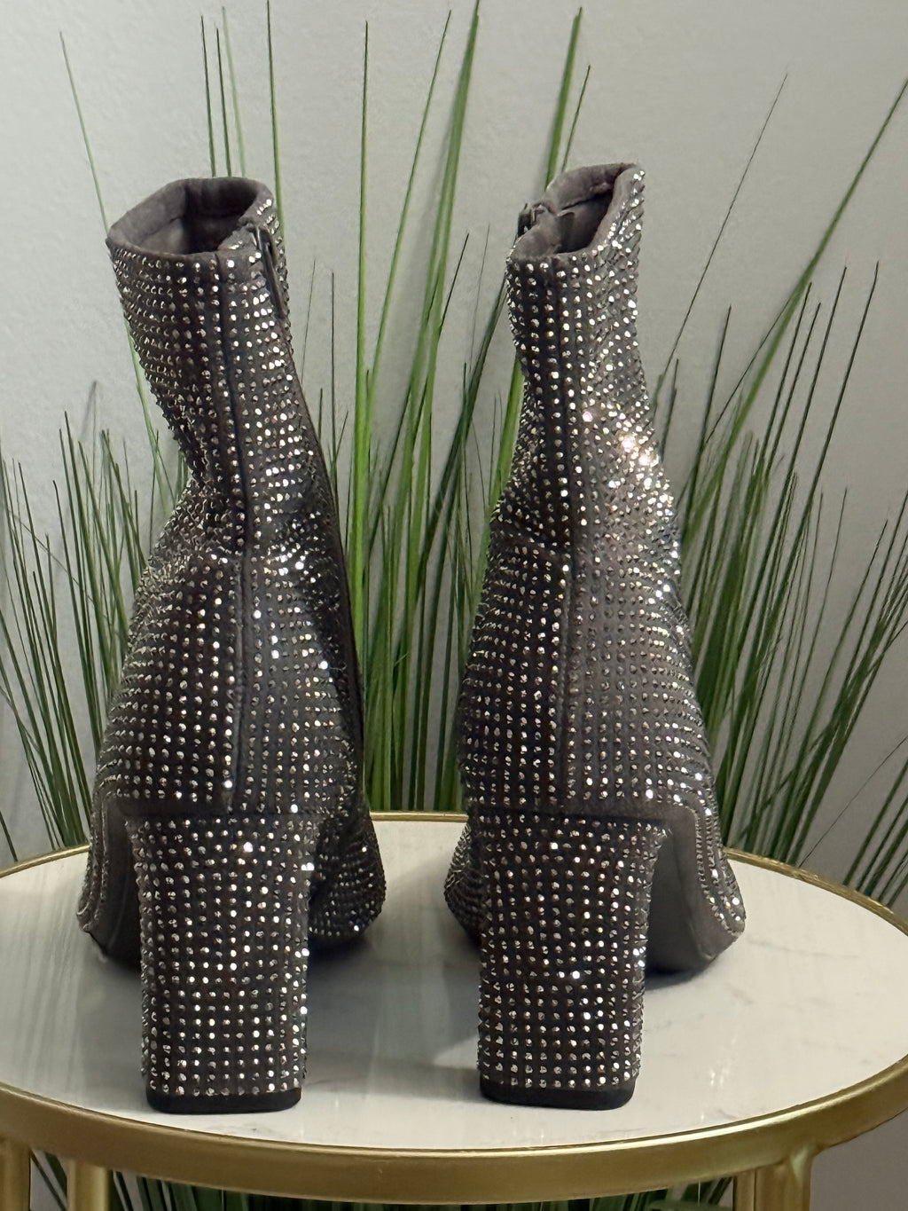 Rhinestone Ankle Boots –
