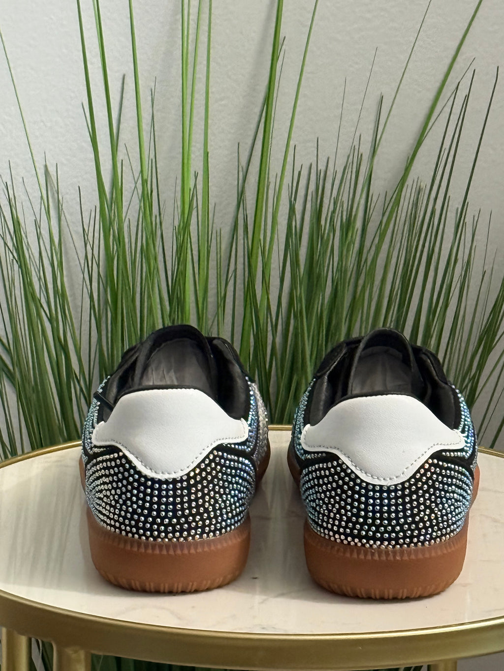 Lennon Blk/Wht Sparkle Sneakers
