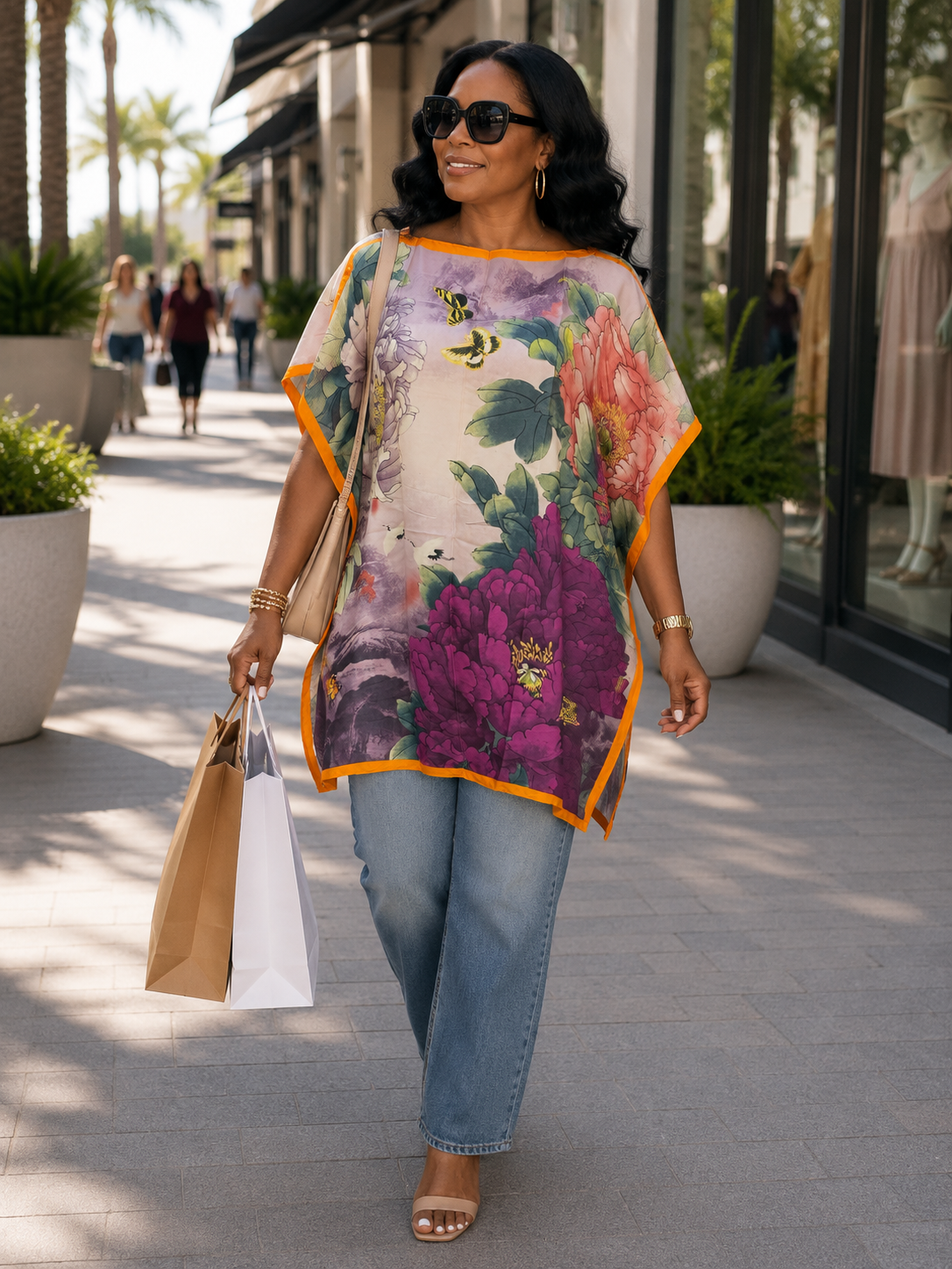 #13-11 Satin Kaftan Tunic Top/Dress
