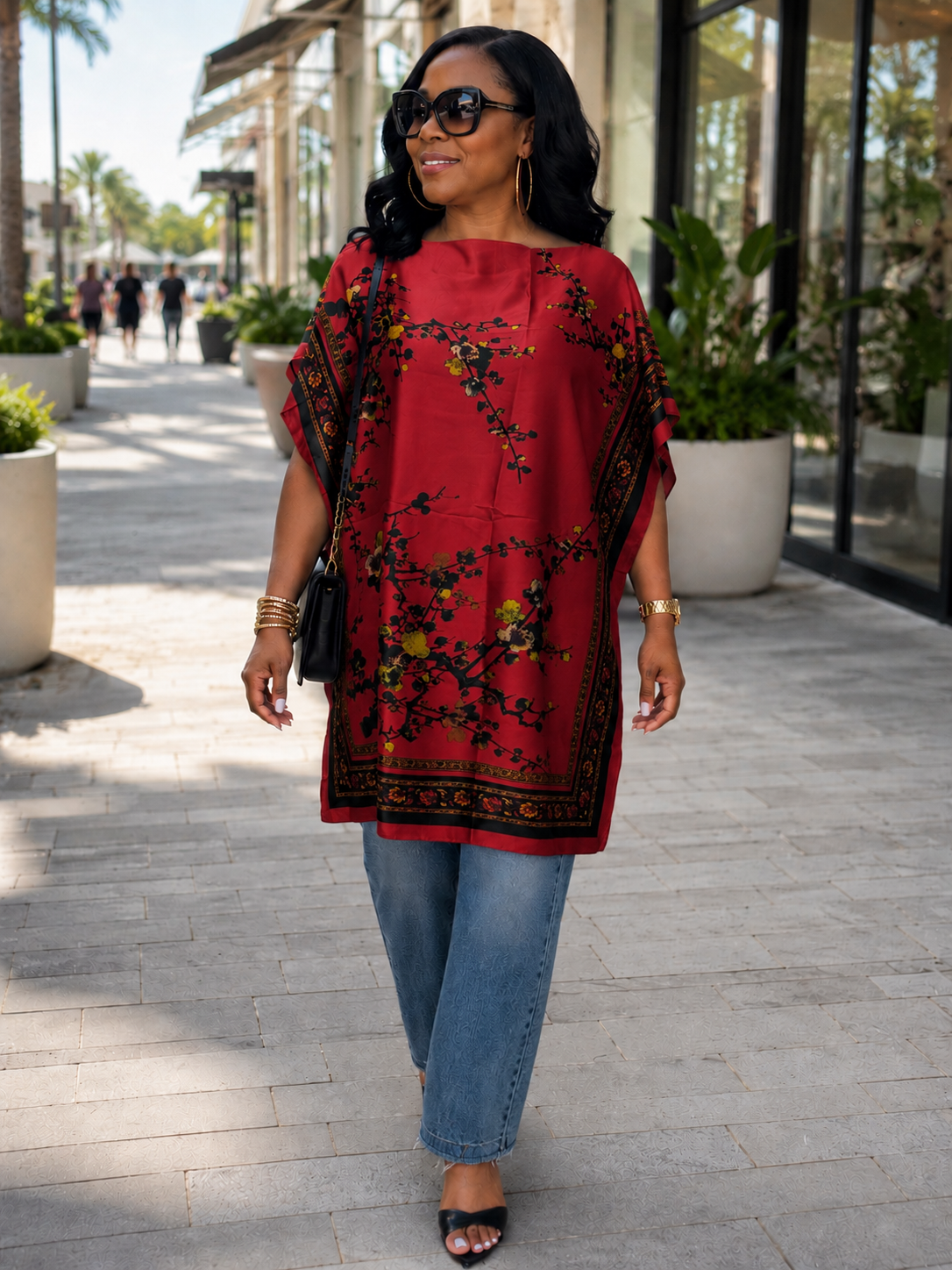#13-1 Satin Kaftan Tunic Top/Dress